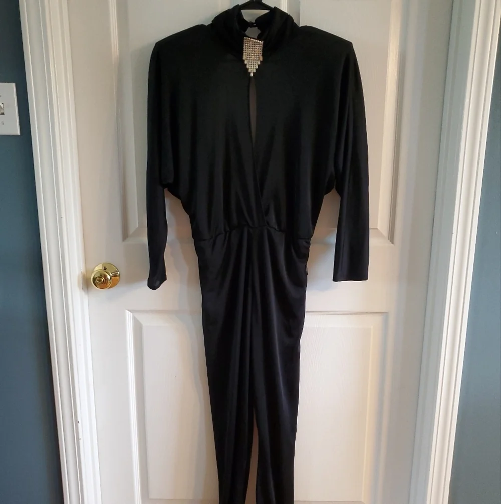 Classic Black Long Sleeve Jumpsuit - Picture 2 of 8